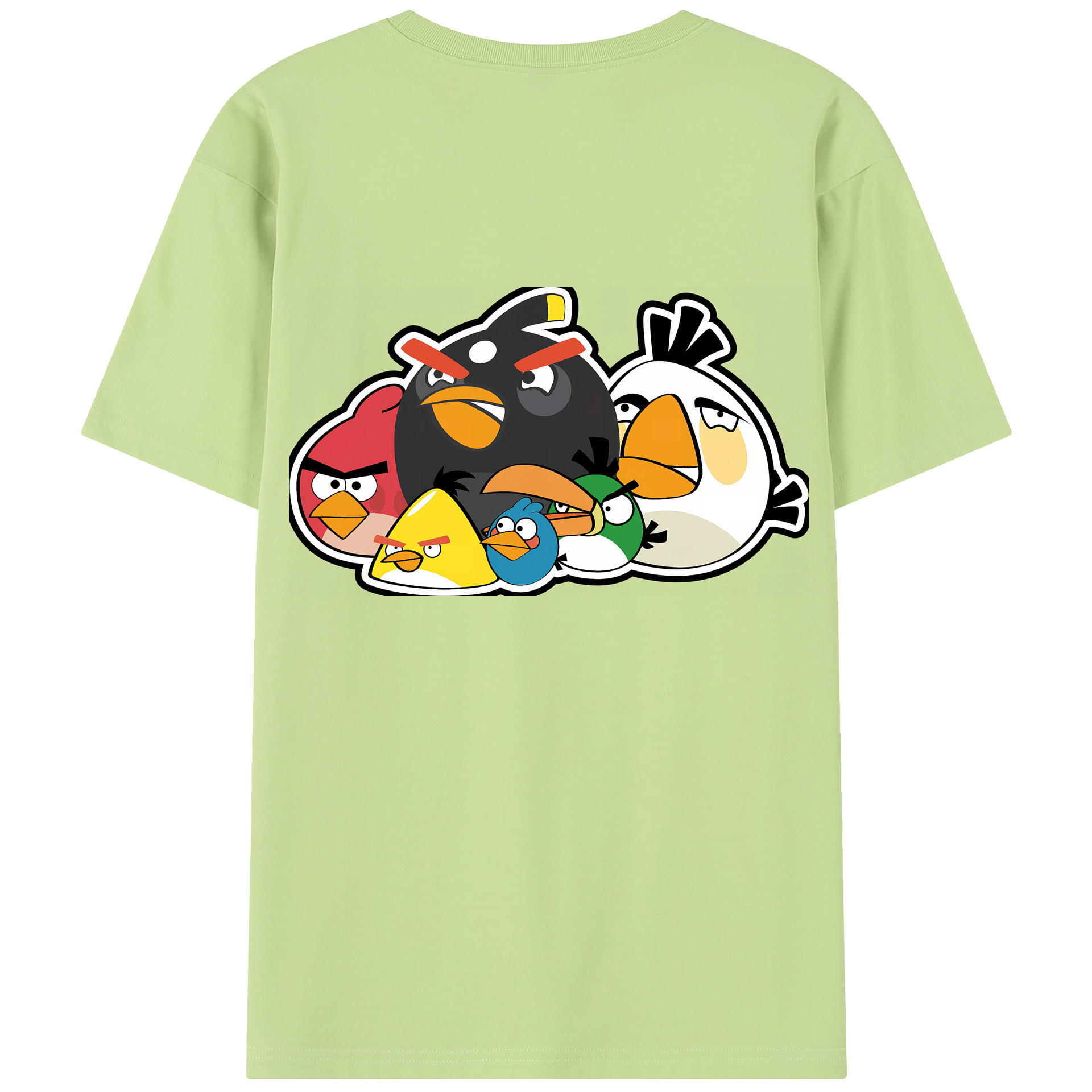 （画像用） Angry Birds アングリーバード 綿100％半袖Tシャツ（背面プリント）